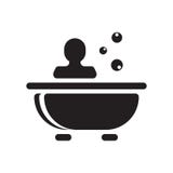 Muestra y símbolo del vector del icono del baño en el fondo blanco, B ilustración del vector Muestra y símbolo del vector del icono del baño en el fondo blanco, B ilustración del vector