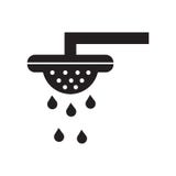 Muestra y símbolo del vector del icono de la ducha aislados en el fondo blanco libre illustration Muestra y símbolo del vector del icono de la ducha aislados en el fondo blanco libre illustration