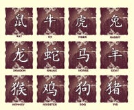 Muestras chinas del zodiaco stock de ilustración Muestras chinas del zodiaco stock de ilustración