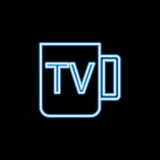 mug tv icon in neon style. One of journalism collection icon can be used for UI, UX vector illustration mug tv icon in neon style. One of journalism collection icon can be used for UI, UX vector illustration