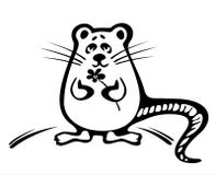 Muis met een bloem stock illustratie Muis met een bloem stock illustratie