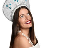 Mujer casual pensativa que mira para arriba - aislado foto de archivo libre de regalías Mujer casual pensativa que mira para arriba - aislado foto de archivo libre de regalías