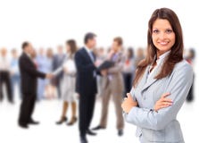 Mujer de negocios joven feliz
