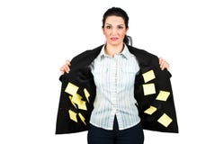 Mujer de negocios ocupada de la tensión fotos de archivo Mujer de negocios ocupada de la tensión fotos de archivo