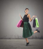 Mujer de Shopaholic Imagen de archivo libre de regalías Mujer de Shopaholic Imagen de archivo libre de regalías