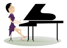 Mujer del pianista ilustración del vector Mujer del pianista ilustración del vector