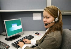 Mujer del servicio de atención al cliente Mujer del servicio de atención al cliente