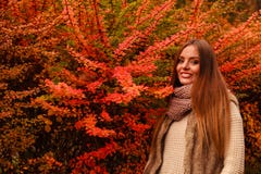 Mujer que camina en parque durante otoño Imagenes de archivo Mujer que camina en parque durante otoño Imagenes de archivo
