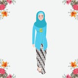 Mujeres indonesias que llevan Kebaya, vestido tradicional del javanese con el fondo floral del velo ilustración del vector Mujeres indonesias que llevan Kebaya, vestido tradicional del javanese con el fondo floral del velo ilustración del vector