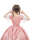 Mulher bonita no vestido medieval histórico velho Pose traseira imagem de stock royalty free Mulher bonita no vestido medieval histórico velho Pose traseira imagem de stock royalty free