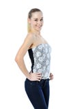 Mulher bonita nova - isolada no branco Foto de Stock Mulher bonita nova - isolada no branco Foto de Stock