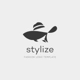 Mulher com chap?u da forma Vetor abstrato Logo Design Template foto de stock royalty free Mulher com chap?u da forma Vetor abstrato Logo Design Template foto de stock royalty free