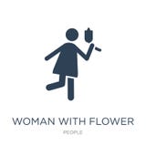 mulher com ícone da flor no estilo na moda do projeto mulher com o ícone da flor isolado no fundo branco mulher com ícone do veto ilustração royalty free mulher com ícone da flor no estilo na moda do projeto mulher com o ícone da flor isolado no fundo branco mulher com ícone do veto ilustração royalty free