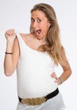 Mulher expressivo nas fases iniciais da gravidez e Imagens de Stock Mulher expressivo nas fases iniciais da gravidez e Imagens de Stock