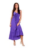 Mulher moreno nova vestido roxo/violeta isolado no fundo branco imagem de stock royalty free Mulher moreno nova vestido roxo/violeta isolado no fundo branco imagem de stock royalty free