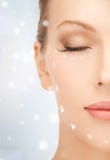 Mulher pronta para a cirurgia estética imagens de stock Mulher pronta para a cirurgia estética imagens de stock