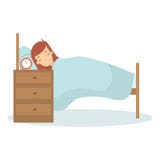 Mulher que dorme na cama ilustração stock Mulher que dorme na cama ilustração stock
