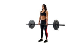 Mulher que faz o deadlift fotos de stock royalty free Mulher que faz o deadlift fotos de stock royalty free