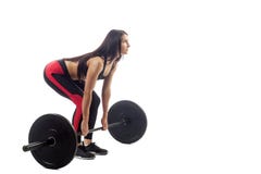 Mulher que faz o deadlift imagem de stock royalty free Mulher que faz o deadlift imagem de stock royalty free