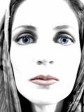 Mulher que olha fixamente adiante retrato imagem de stock royalty free Mulher que olha fixamente adiante retrato imagem de stock royalty free
