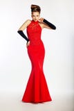 Mulher sensual no vestido moderno da forma fotografia de stock royalty free Mulher sensual no vestido moderno da forma fotografia de stock royalty free