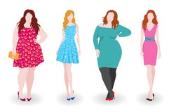 Mulheres magros e gordas da forma ilustração stock Mulheres magros e gordas da forma ilustração stock