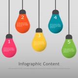 Multi-color light bulb infographics template stock illustration Multi-color light bulb infographics template stock illustration