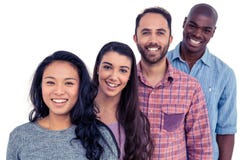 Multi-ethnic friends standing in line royalty free stock photos Multi-ethnic friends standing in line royalty free stock photos