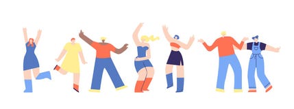 Clubbing Dancing People Flat Disco Fest Cartoon stock illustration Clubbing Dancing People Flat Disco Fest Cartoon stock illustration