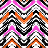 Multicolor Hand Drawn Pattern With Zigzag Lines Royalty Free Stock Photos