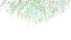 Multicolored confetti explosion. Holiday or party background. Alpha channel, 4K
