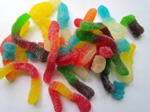 Multicolored jelly candies on a white background stock photo Multicolored jelly candies on a white background stock photo