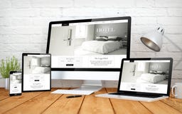 multidevices экрана дизайна вебсайта гостиницы отзывчивые стоковое фото rf multidevices экрана дизайна вебсайта гостиницы отзывчивые стоковое фото rf