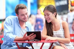 Multiethnic couple dating in city stock photo Multiethnic couple dating in city stock photo