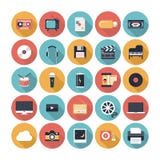 Multimedia Flat Icons Set Royalty Free Stock Photography Multimedia Flat Icons Set Royalty Free Stock Photography