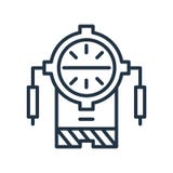 Multimetersymbolsvektor som isoleras på vit bakgrund, Multimetertecken vektor illustrationer Multimetersymbolsvektor som isoleras på vit bakgrund, Multimetertecken vektor illustrationer