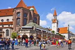 Munich Germany - cityscape with St. Peter church apse and old ci royalty free stock image Munich Germany - cityscape with St. Peter church apse and old ci royalty free stock image