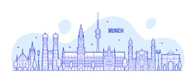 Munich skyline, Germany city buildings vector Stock Photos Munich skyline, Germany city buildings vector Stock Photos