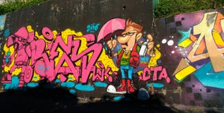 Mur de graffiti à Naples photographie stock libre de droits Mur de graffiti à Naples photographie stock libre de droits