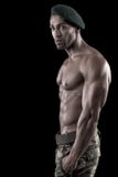 Muscled Man On A Black Background Royalty Free Stock Images
