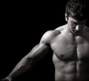 Muscles concept - muscular man bodybuilder