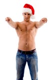 Muscular Man With Christmas Hat Royalty Free Stock Image Muscular Man With Christmas Hat Royalty Free Stock Image