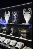 The Museum of the Real Madrid Football Club cups and awards the club. Stock Photos The Museum of the Real Madrid Football Club cups and awards the club. Stock Photos