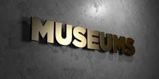 Museums - Gold sign mounted on glossy marble wall - 3D rendered royalty free stock illustration. This image can be used for an online website banner ad or a Royalty Free Illustration Museums - Gold sign mounted on glossy marble wall - 3D rendered royalty free stock illustration. This image can be used for an online website banner ad or a Royalty Free Illustration
