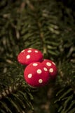 Mushroom decoration on christmas tree stock photography Mushroom decoration on christmas tree stock photography