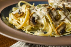 Mushroom Fetuccine Alfredo stock photography Mushroom Fetuccine Alfredo stock photography