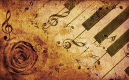 Music Background With Rose And Notes Royalty Free Stock Photography
