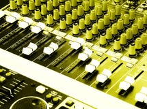 Music equalizers & mixers console of DJ stock images Music equalizers & mixers console of DJ stock images