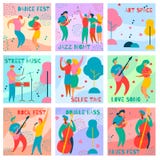 Music fest cards stock illustration Music fest cards stock illustration