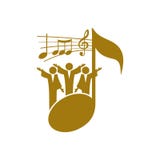 Music logo. Christian symbols. Believers in Jesus sing a song of glorification to the Lord. royalty free illustration Music logo. Christian symbols. Believers in Jesus sing a song of glorification to the Lord. royalty free illustration